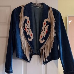 Ladies Wanted Denim & Fringe Jacket S